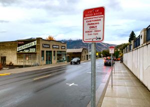 reserved parking across State Street marked for “City Administration” use